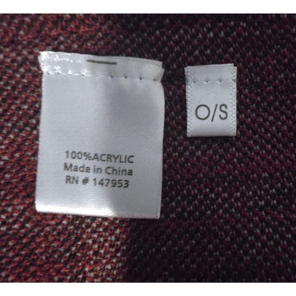 Womens Greek Key Ruana Shawl Faux Fur Trim OS Red/Black Greek Key Acrylic - Picture 8 of 8